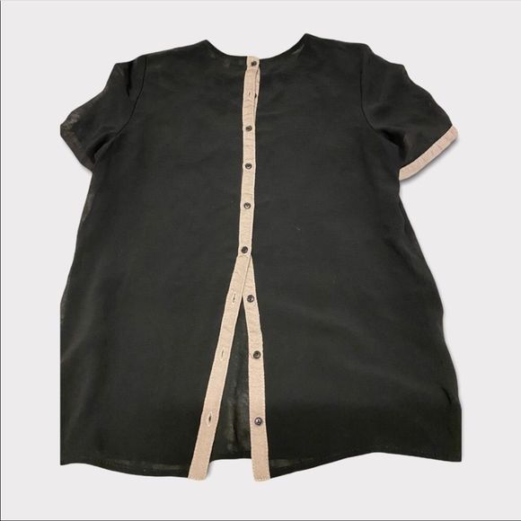 RW&CO | Sheer Black Button Back Blouse - Picture 2 of 4